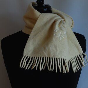 Byblos Ivory Coloured Wool Scarf With Fringe - Italy
